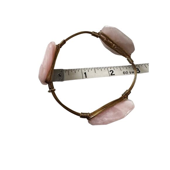 Rose Quartz Three Stone Bangle from Bourbon and Boweties - Picture 6 of 6